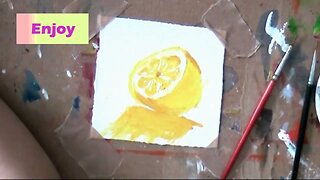 Lemon Acrylic Painting by 9 Year Old