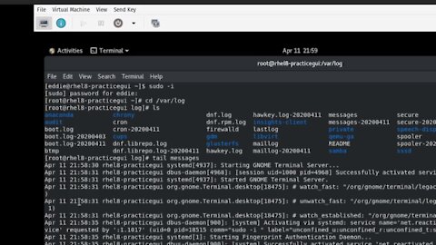 RHCSA v8 Practice Session: Use grep and regular expressions to analyze text