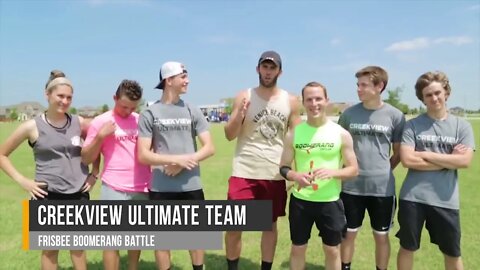 Frisbee Boomerang Trick Shot Battle 4 6