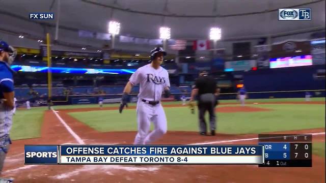 Jake Bauers hits first career home run in Tampa Bay Rays' 8-4 win over Toronto Blue Jays