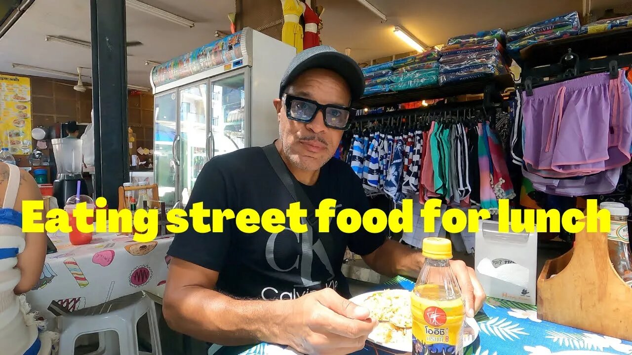 Eating street food for lunch in Pattaya