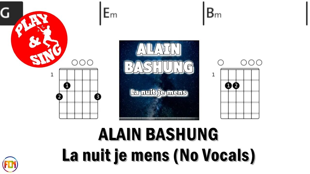 ALAIN BASHUNG – La nuit je mens FCN GUITAR CHORDS & LYRICS NO VOCALS