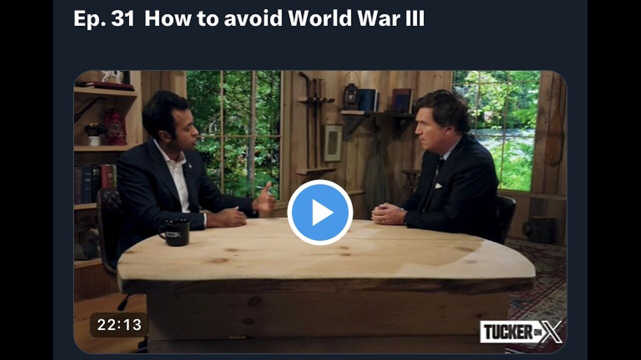 Captioned - Tucker and Vivek discuss how to avoid WW3