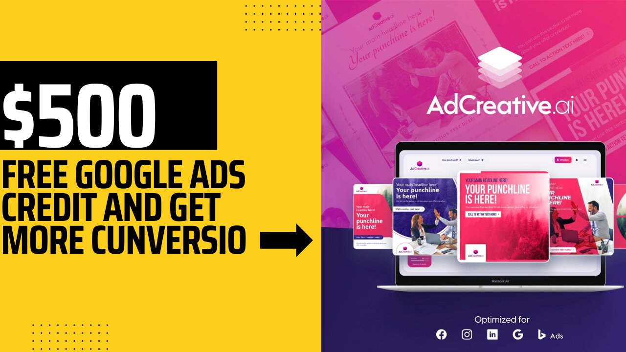 AdCreative.ai Reviews 2022 ? $500 Free google ads credit. / get more high conversions easily