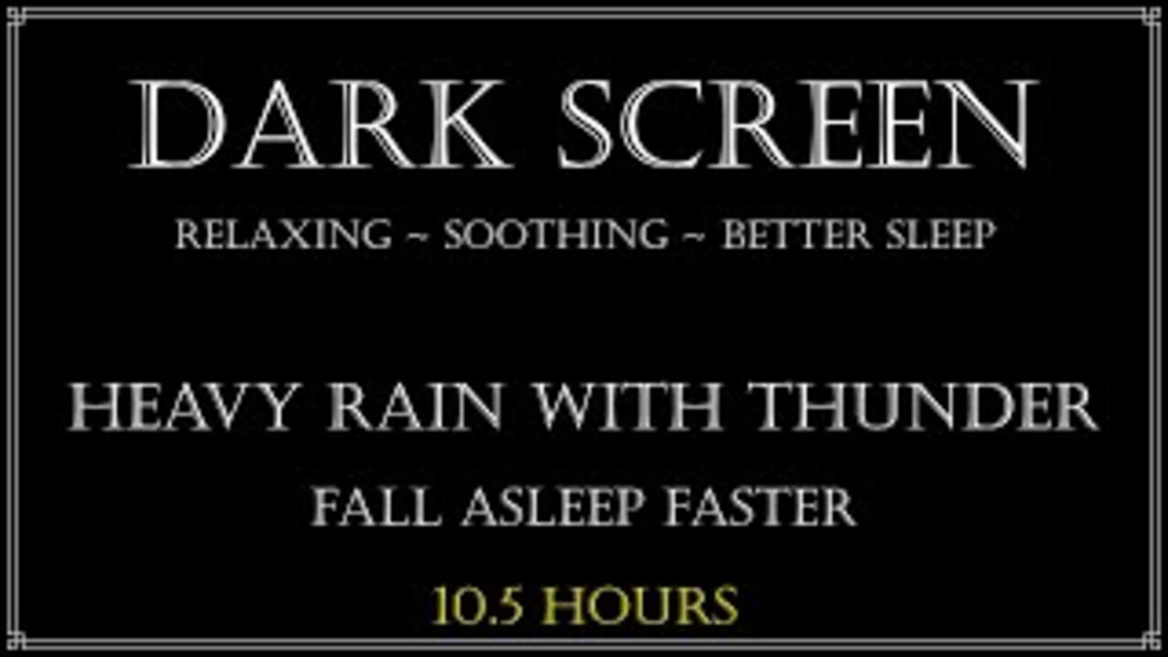 🌩️ THUNDER and RAIN Sounds for Sleeping BLACK SCREEN ~ Sleep and Relaxation ~Dark Screen