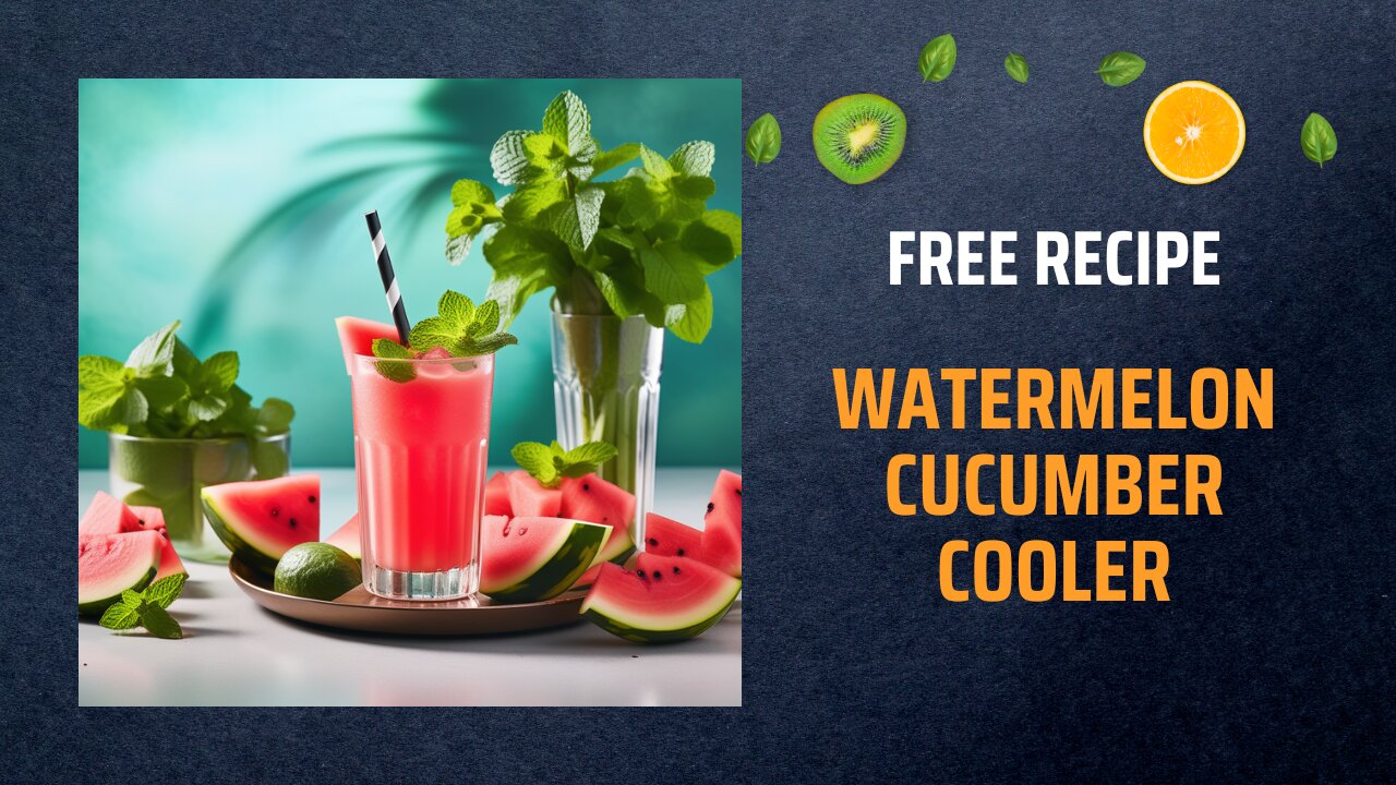 Free Watermelon Cucumber Cooler Recipe🍉🥒🍹Free Ebooks +Healing Frequency🎵