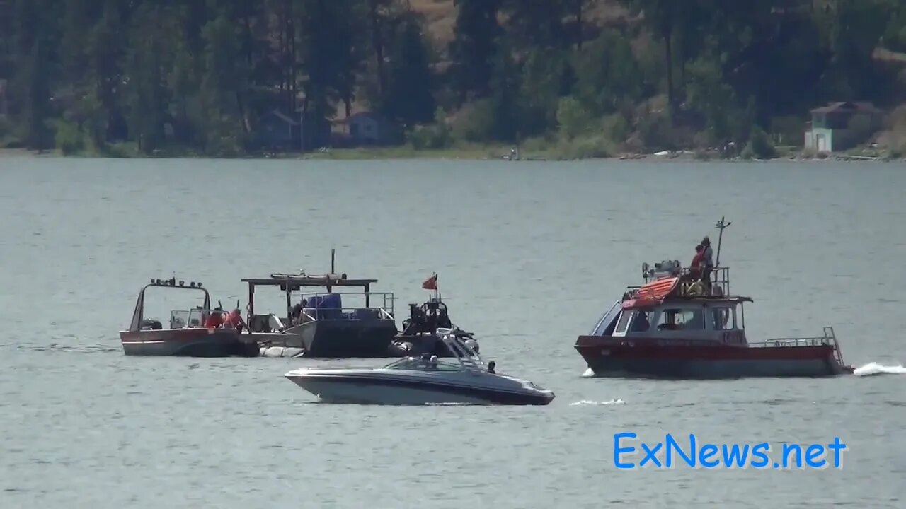 RCMP Dive Team at Okanagan Lake Capsized Fish Boat