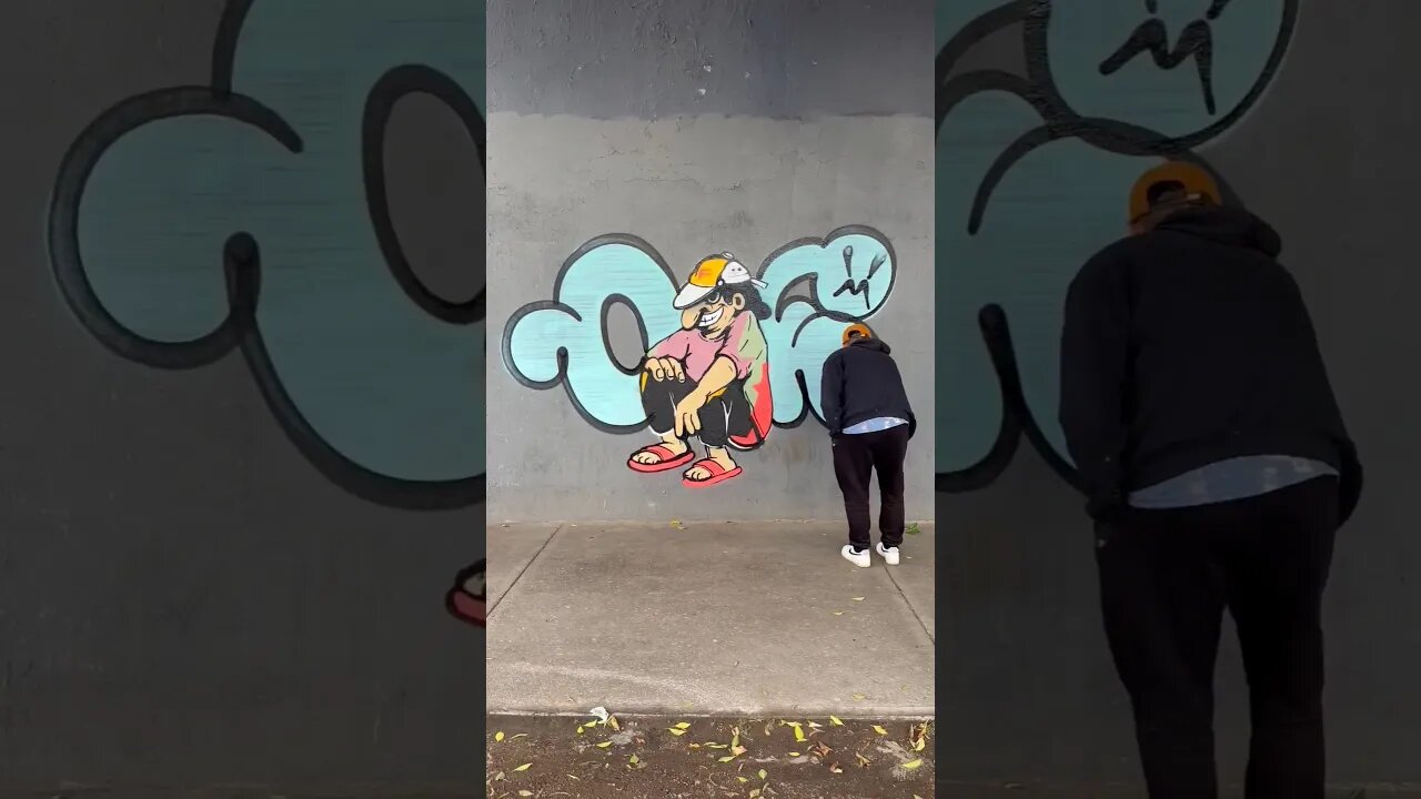 SMOOTH GRAFFITI THROWIE WITH CHARACTER 👀🧈 #graffiti #graffitiart #shorts