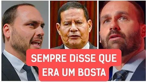 filhos de Jair Bolsonaro fez críticas ao Hamilton Mourão após pronunciamento de encerramento