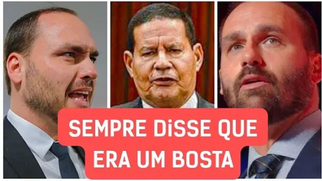 filhos de Jair Bolsonaro fez críticas ao Hamilton Mourão após pronunciamento de encerramento