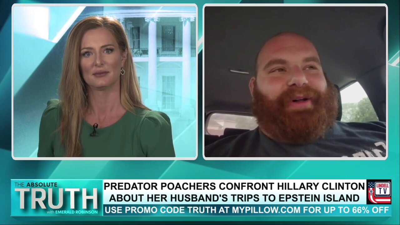 PREDATOR POACHERS CONFRONT HILLARY CLINTON ABOUT HER HUSBAND'S TRIPS TO EPSTEIN ISLAND