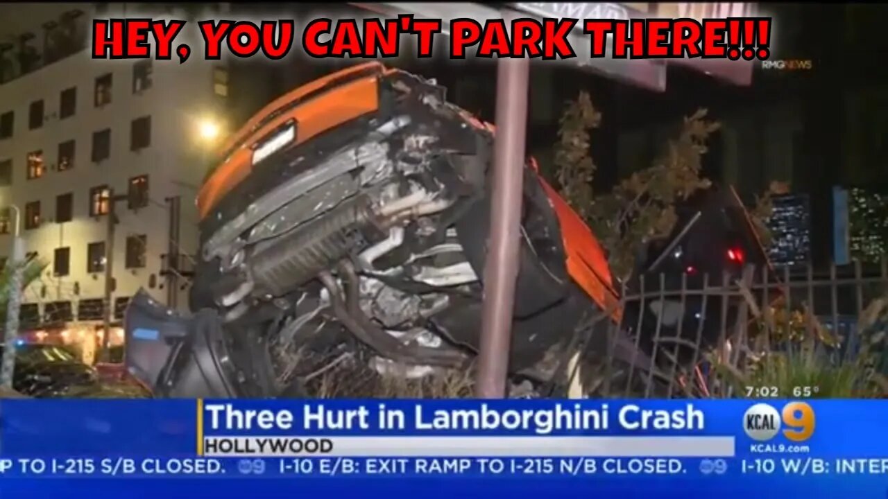 LAMBO OWNER'S BAD PARKING JOB!!! #car #cars #carcrash #carcrashes #lamborghini #lambo #fail #idiot