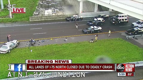 Deadly wrong-way crash closes I-75 northbound in Hillsborough County