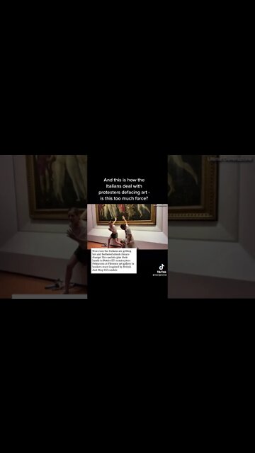 It looks like in Italy they treat people vandalising works of art differently to those in the UK.