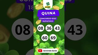 🍀 Resultado QUINA 6103 | Sentindo Sorte #shorts