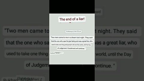 Liar human end #islamicteachings #prophetmuhammad #religion #hadith#shortsvideo #sahibukhari