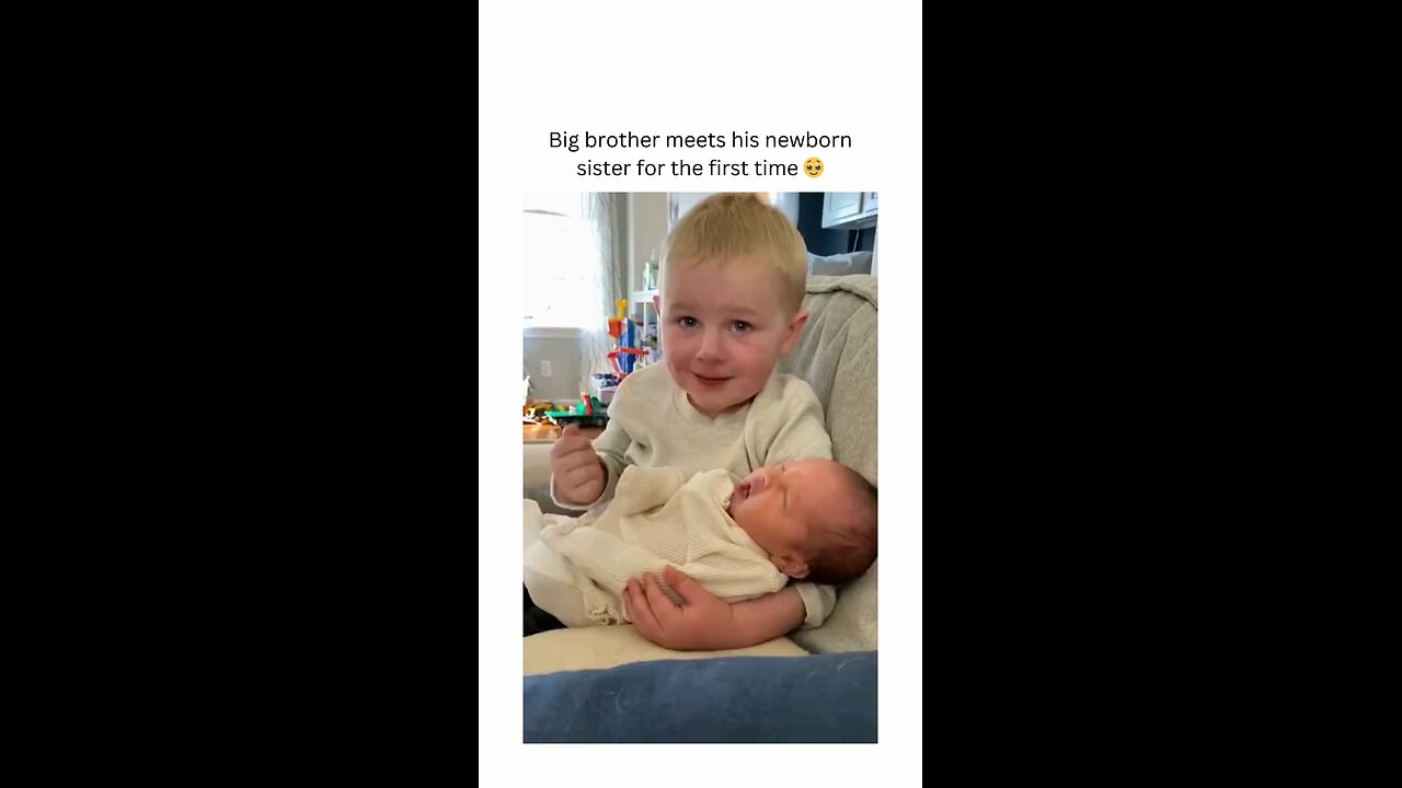 Cute little brother caring his newborn sister 😘💕