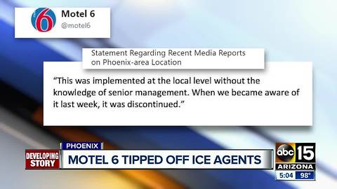 Motel 6 employees tips off ICE agents