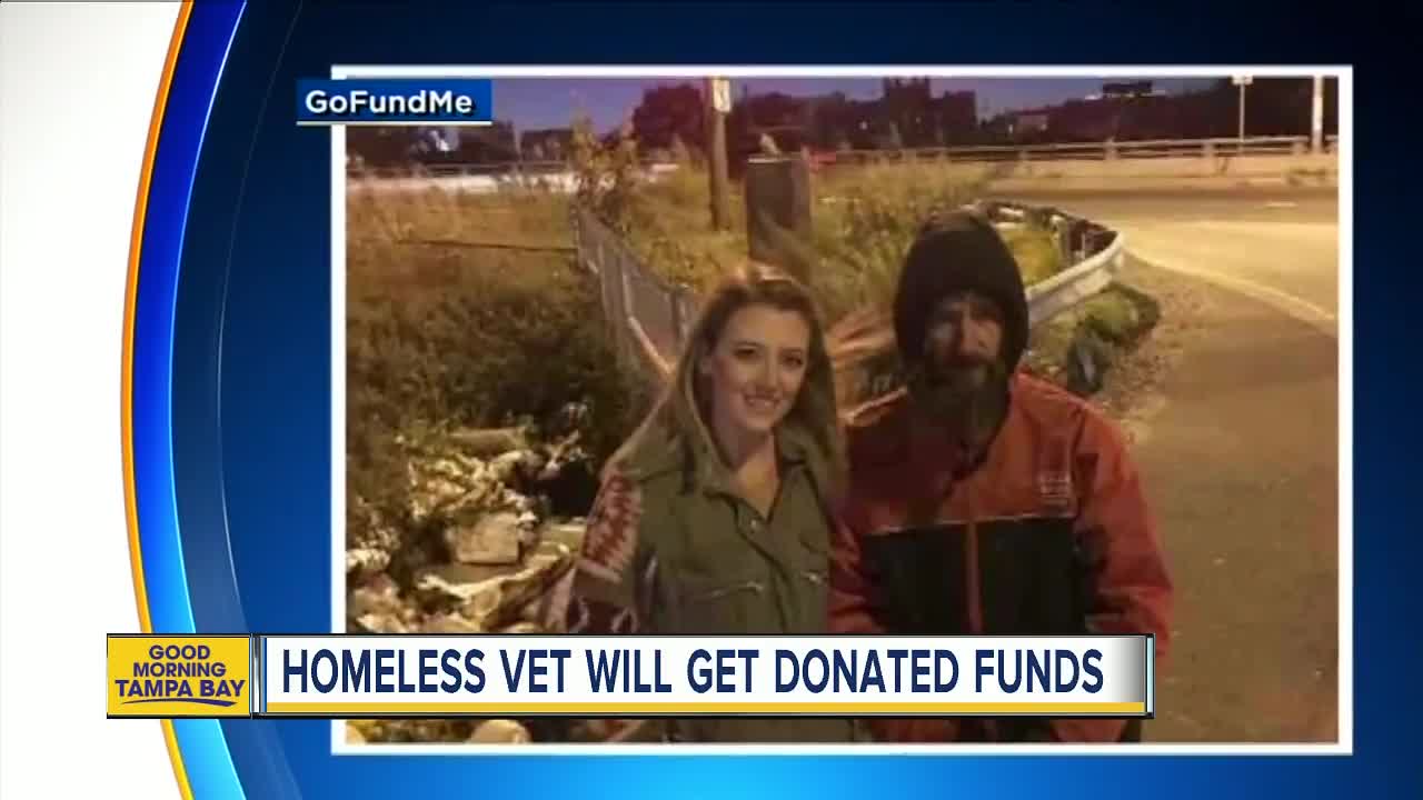 GoFundMe says homeless vet will get full $400K