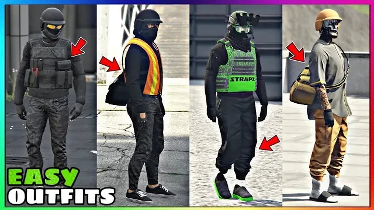 Top 4 Easy To Make Male Tryhard Outfits Using Clothing Glitches #24 (GTA Online)