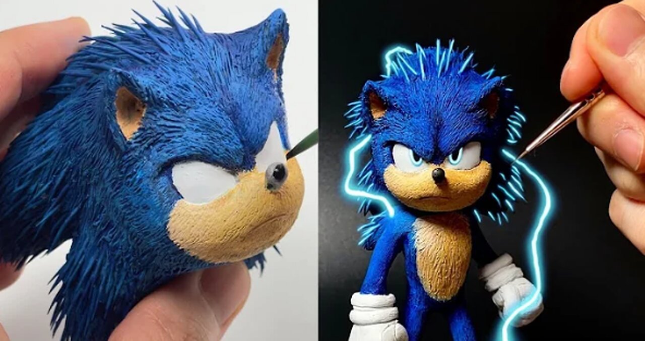 Create Sonic (Movie.ver) with clay _ Sonic the hedgehog