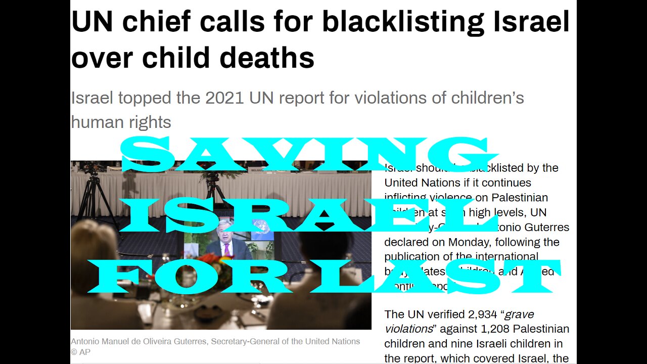 UN CALLS FOR BLACKLISTING ISRAEL OVER CHILD DEATHS