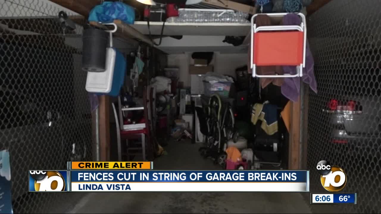 Fences cut in string of garage break-ins