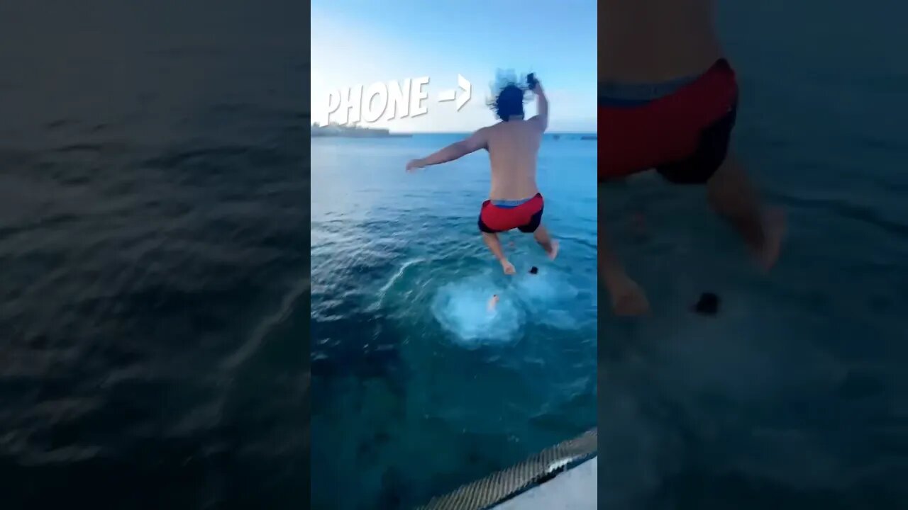 Accidentally Jumped With His Iphone In The Water 😨