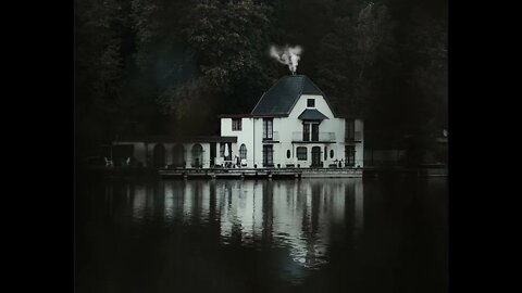 This is a serene mountain lake house with relaxing music.