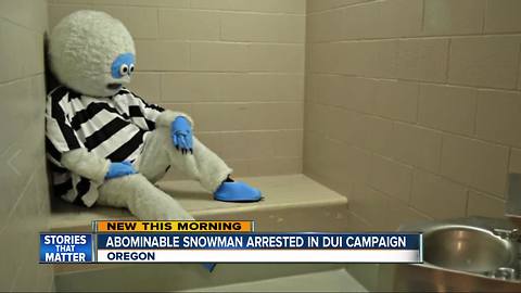 Abominable snowman arrested in DUI campaign