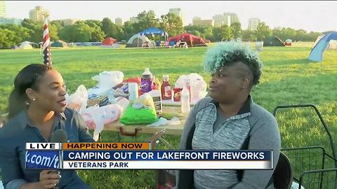 Camping out for the fireworks on Milwaukee's lakefront