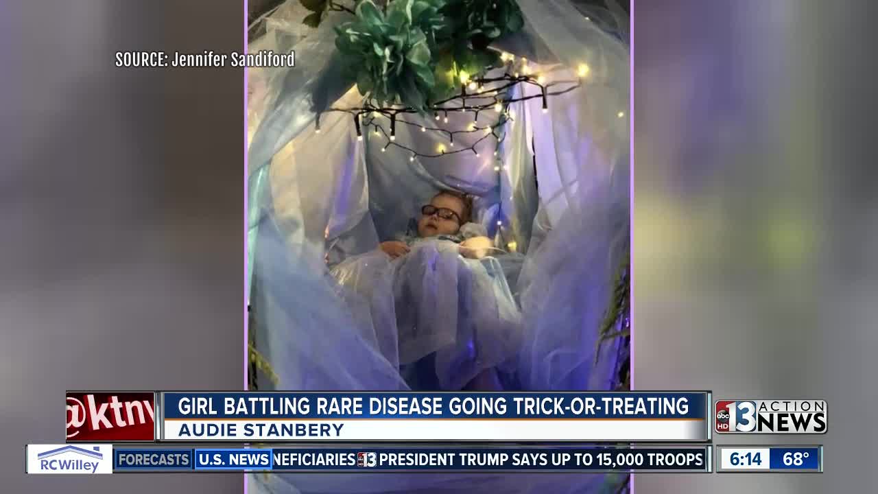Girl battling rare disease goes trick-or-treating