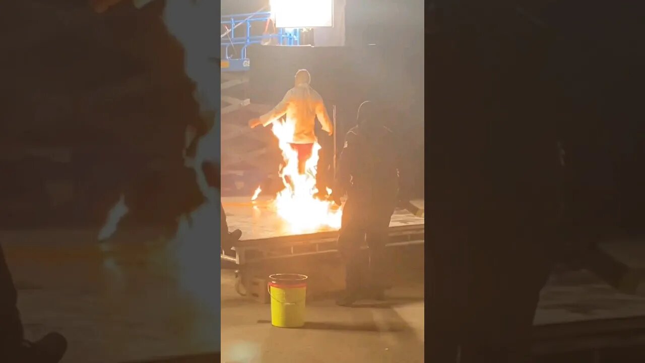 The Menu Full Body Fire Burn Stunt