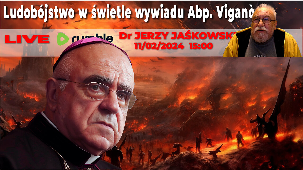 11/02/24 | LIVE 15:00 CST Dr JERZY JAŚKOWSKI - Ludobójstwo w świetle wywiadu Abp. Viganò