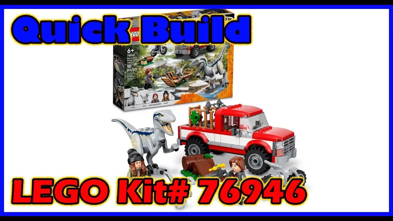 LEGO - QUick Build 8x - Jurassic World Blue & Beta Velociraptor Capture Toy - Kit 76946