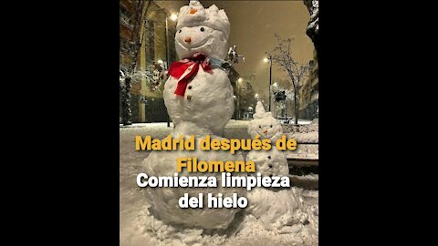 Madrid comienza limpieza de hielo, tras histórica nevada