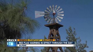 Winds gusting during Red Flag Warning