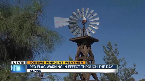 Winds gusting during Red Flag Warning