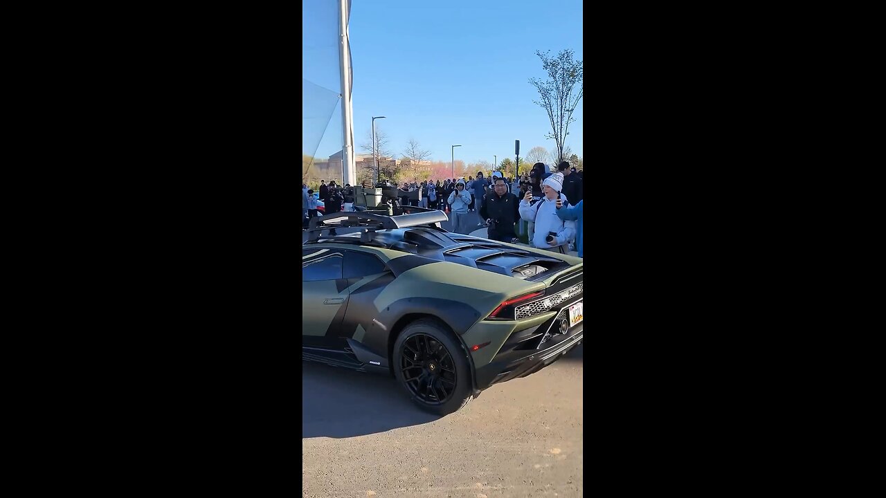 Lamborghini with machine gun mounted on top