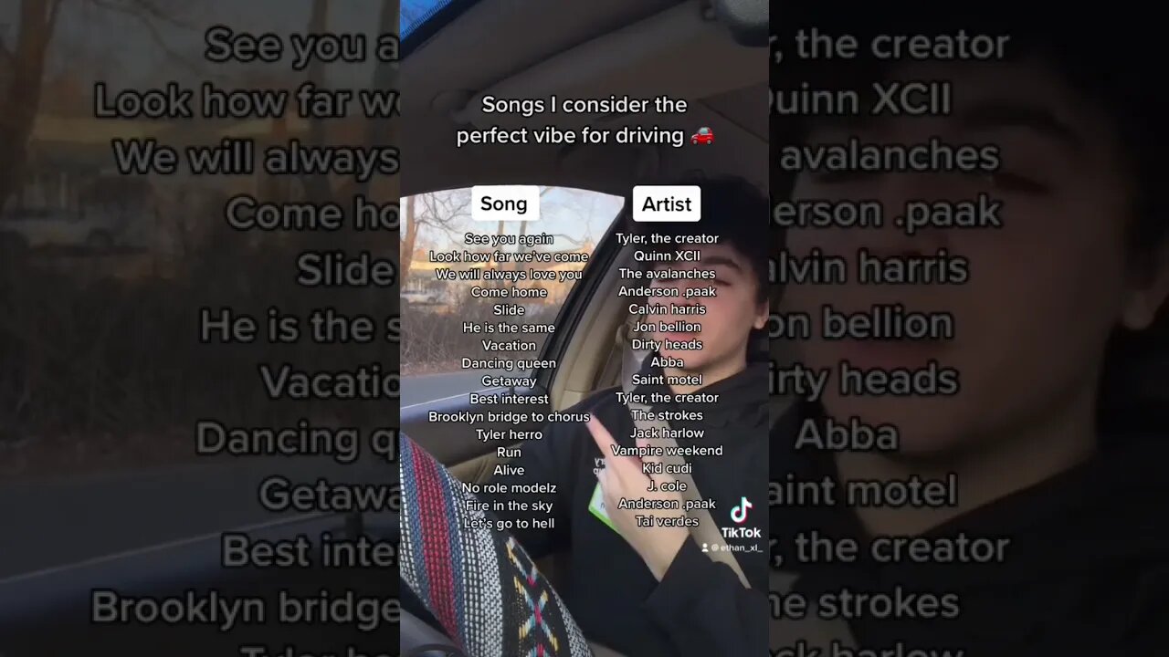 songs i consider the perfect vibe for driving