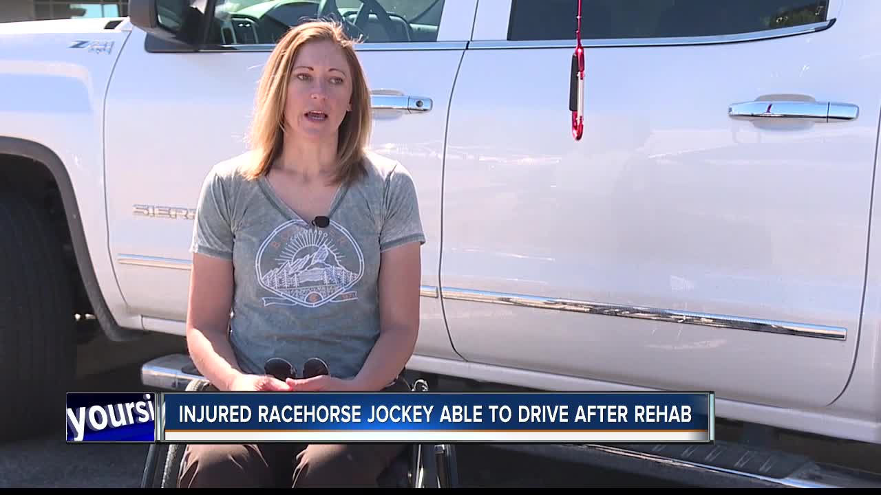 Racehorse jockey breaks back, able to drive after rehabilitation