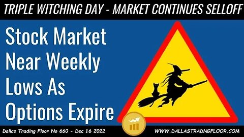 TRIPLE WITCHING DAY - MARKET CONTINUES SELLOFF