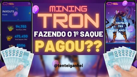 [SCAM] [PROJETO ENCERRADO] 💲 MINING TRON PAGOU? - FIZ O SAQUE E OLHA NO QUE DEU 💲