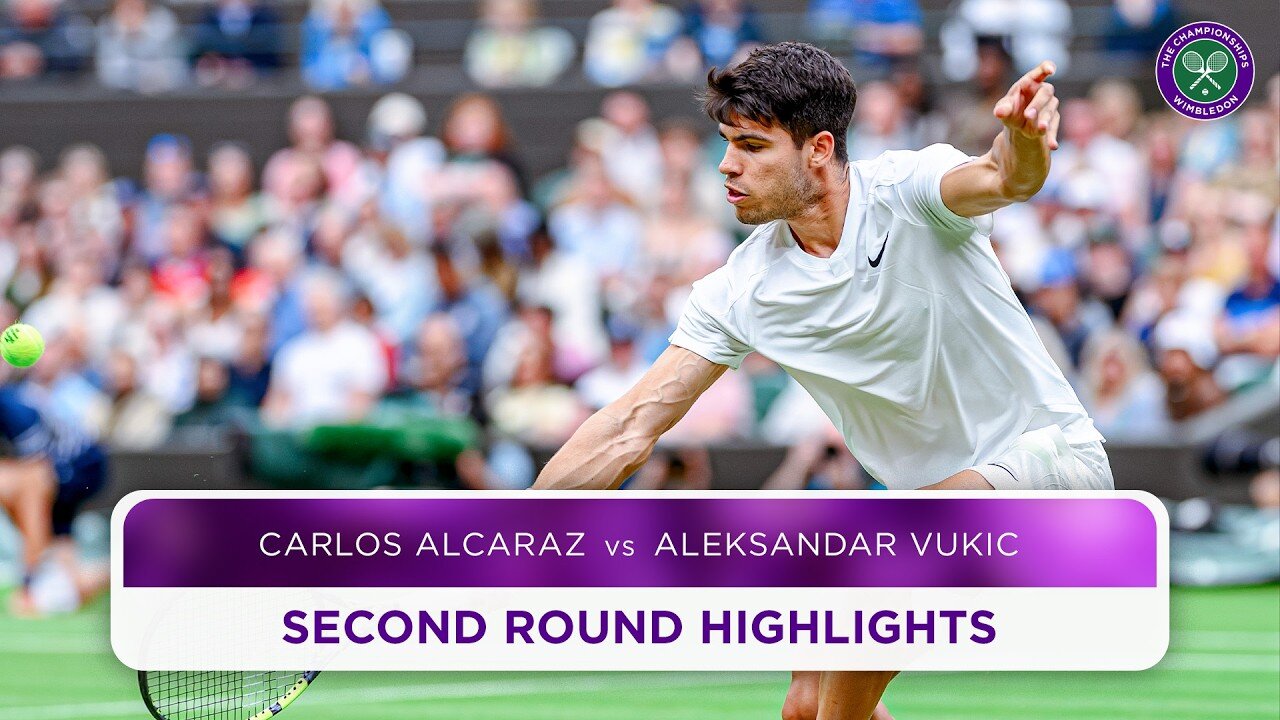 Emphatic from Alcaraz - Carlos Alcaraz vs Aleksandar Vukic - Highlights - Wimbledon 2024