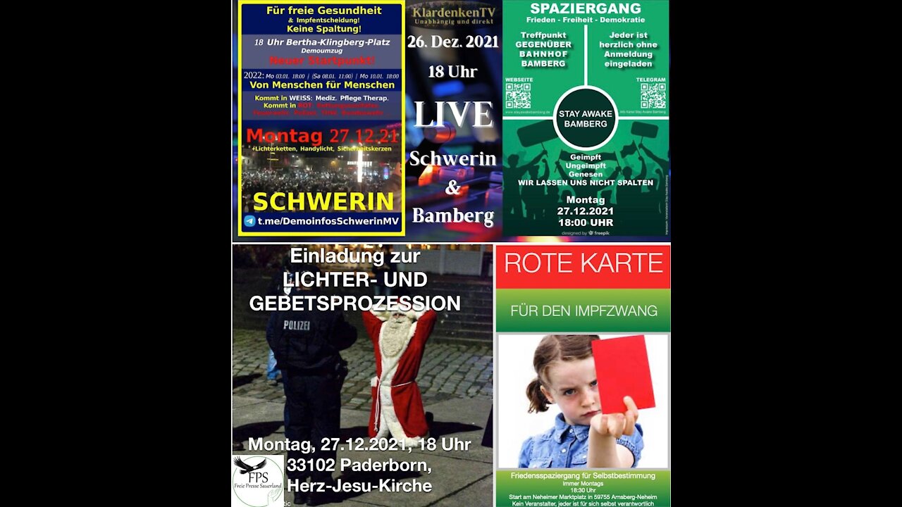 ‼️‼️ LIVE I Montagsspaziergänge in Deutschland am 27.12.2021‼️‼️