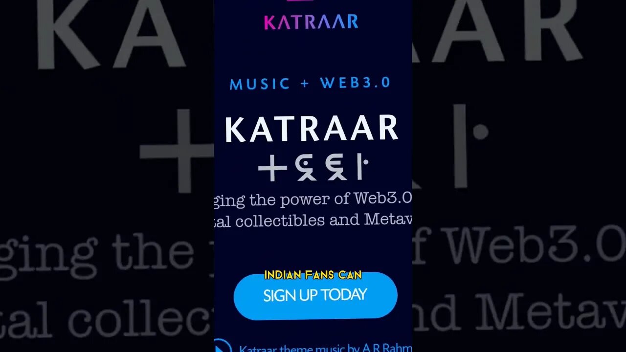 AR RAHMAN JUMPS IN WEB 3.0 ,LAUNCHES KATRAAR METAVERSE PLATFORM #shorts