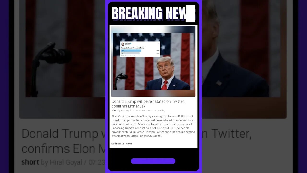 Donald Trump is back on Twitter, thanks to Elon Musk! | #shorts #news