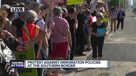 1 arrested following protest at ICE office on Detroit's east side