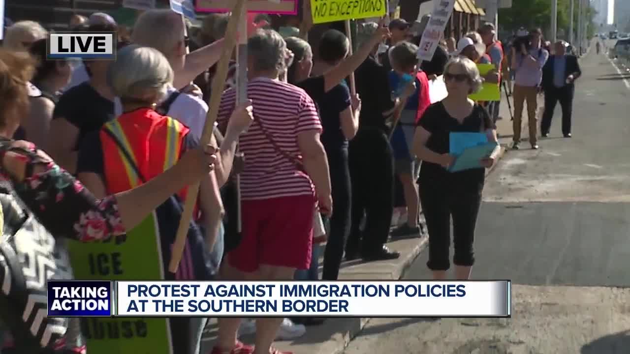 1 arrested following protest at ICE office on Detroit's east side