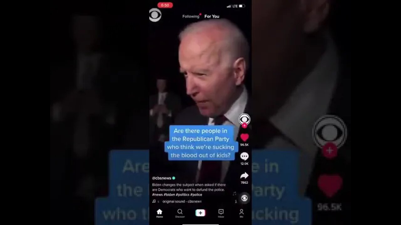 Joe Biden talks about drinking children's blood with CBS reporter 2022